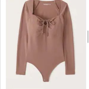 Abercrombie Long-Sleeve Seamless Fabric Cinched Front Bodysuit